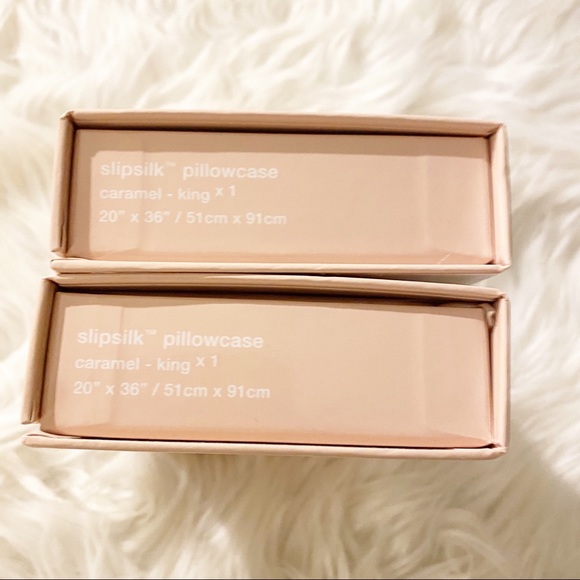 SLIP Pure Silk Pillowcase SET 2 KING Caramel NEW - Picture 3 of 8